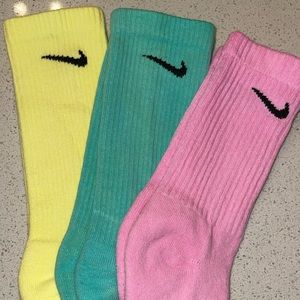 Custom dyed green Nike socks